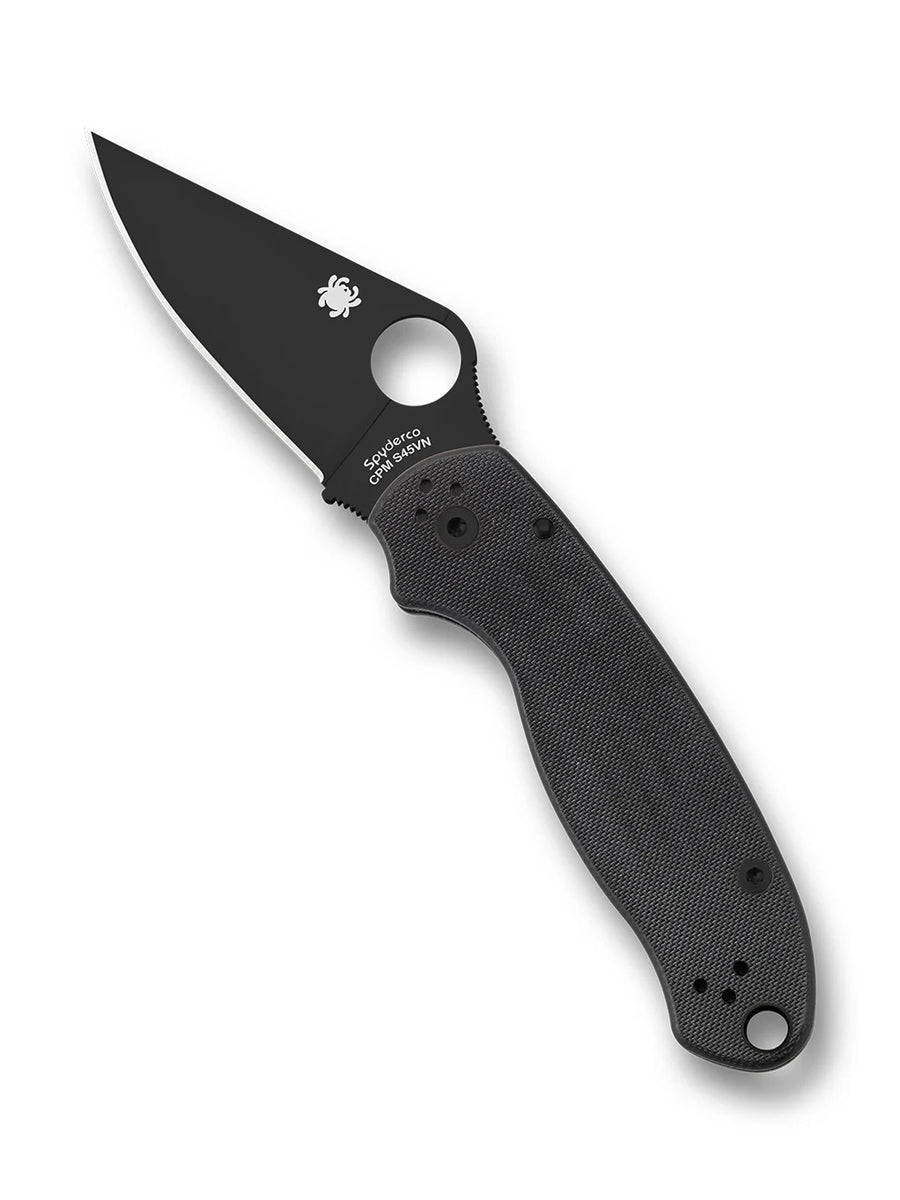 Spyderco Para 3 Folding Knife — Black DLC S45VN Black G10 (C223GPBK)