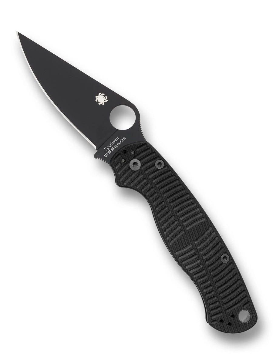 Spyderco Para Military 2 Salt Folding Knife — Black DLC MagnaCut (C81GMCBKP2)