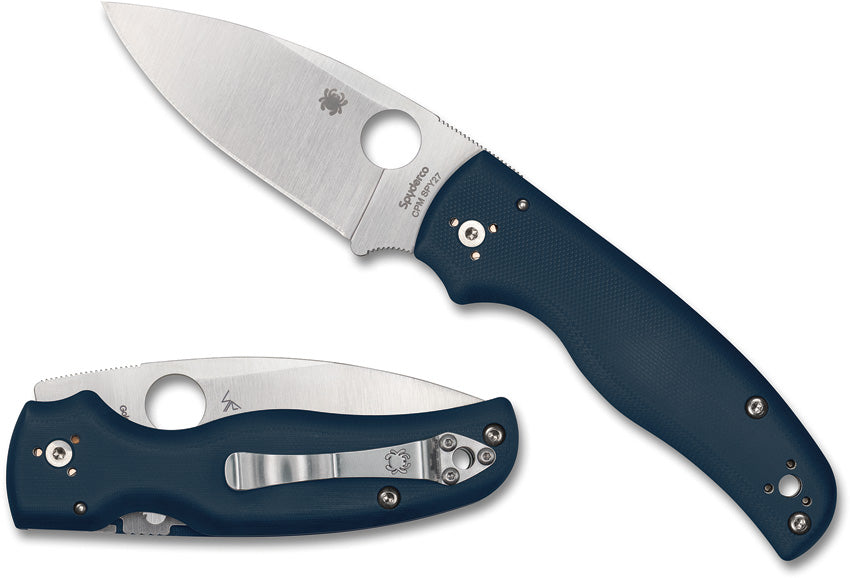 Spyderco Shaman Folding Knife — Cobalt Blue G10 CPM SPY27 (C229GPCBL)