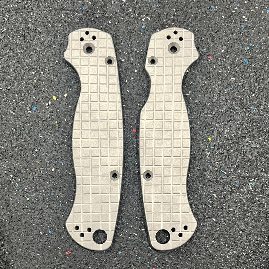EDCustoms Titanium Scales for Spyderco Para Military 2 - Matte Sandblast - Frag Pattern Milled