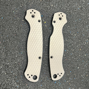EDCustoms Titanium Scales for Spyderco Para Military 2 - Matte Sandblast - Hexagon Pattern Milled