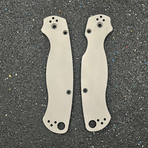EDCustoms Titanium Scales for Spyderco Para Military 2 - Matte Sandblast - Lines Fade Pattern Milled