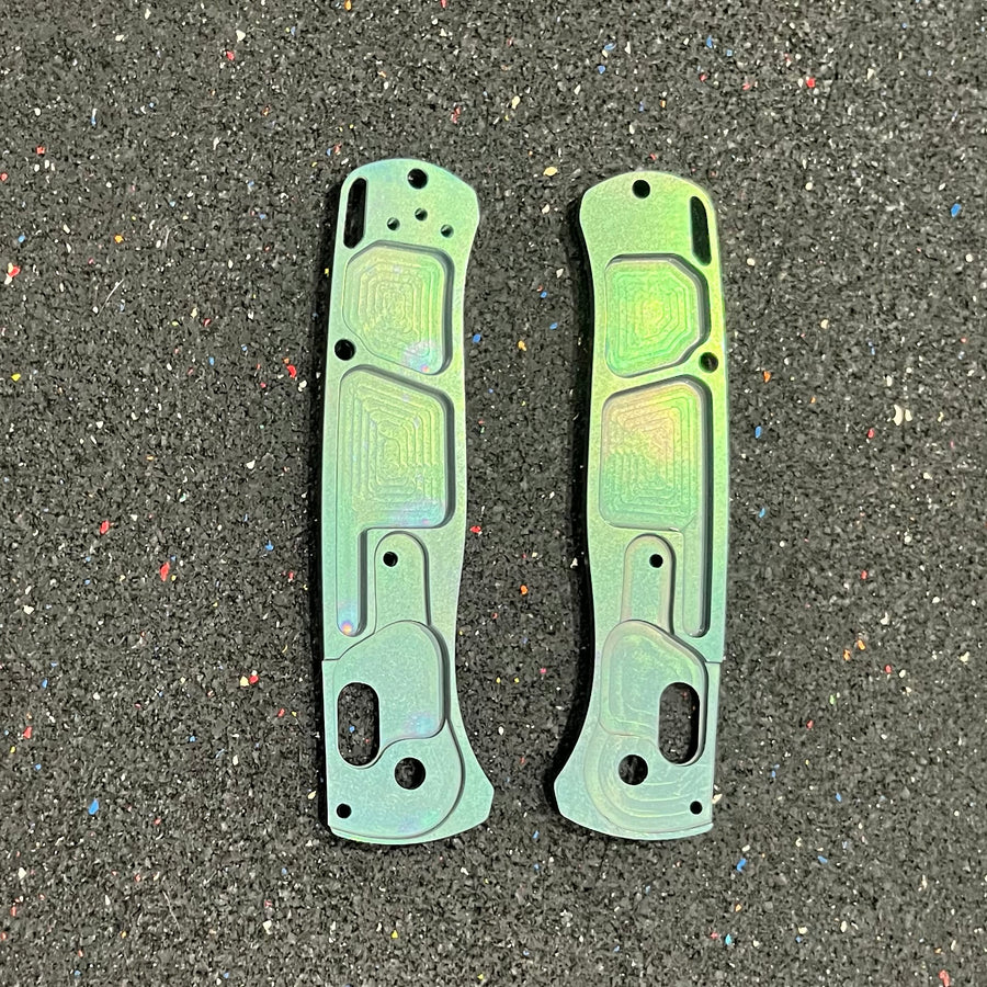 EDCustoms Titanium Scales for Benchmade Bugout 535 — Anodized Blue/Teal