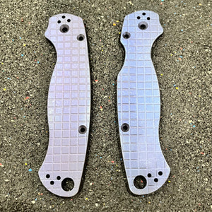 EDCustoms Titanium Scales for Spyderco Para Military 2 — Anodized Royal Blurple - Frag Pattern Milled
