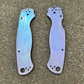 EDCustoms Titanium Scales for Spyderco Para Military 2 — Anodized Royal Blurple - Frag Pattern Milled