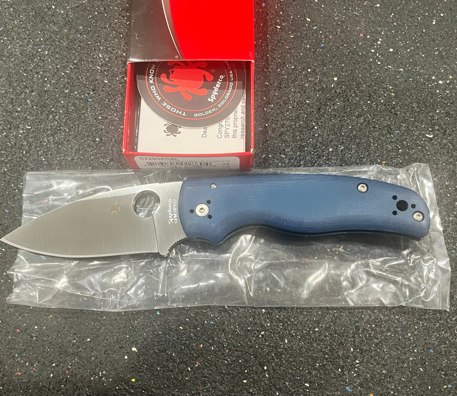 Spyderco Shaman Folding Knife — Cobalt Blue G10 CPM SPY27 (C229GPCBL)