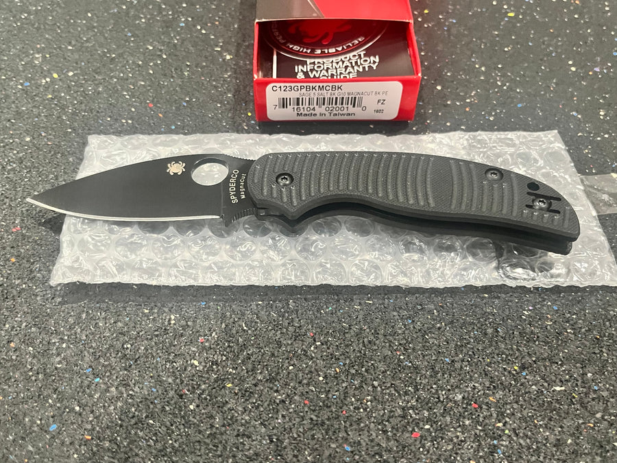 Spyderco Sage 5 Salt Folding Knife — Black TiCN MagnaCut G10 (C123GPBKMCBK)