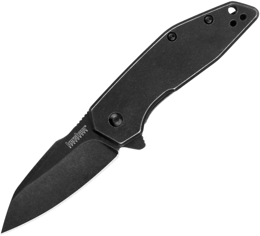 Kershaw Gravel Assisted Folding Knife — BlackWash Reverse Tanto - (KS2065X)